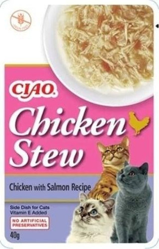 Inaba Ciao Stew Tavuk Güveç ve Somonlu Pouch Yetişkin Kedi Konservesi 40 Gr