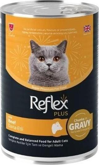 Reflex Plus Sos İçinde Dana Etli Yetişkin Konserve Kedi Maması 400 Gr