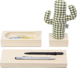 Kayıgo Woody Krem Üçlü Ofis Seti - Pötikareli Cactus
