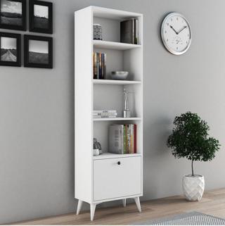 Ferniso Mobilya Tek Kapaklı Kitaplık Beyaz