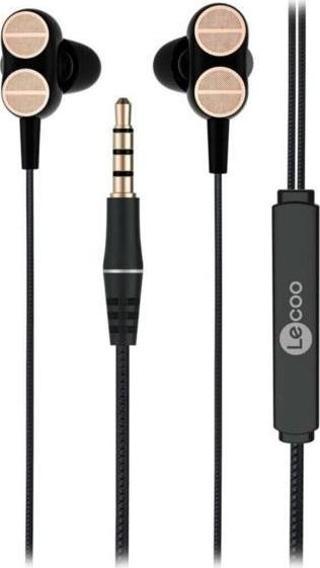 Lecoo Lenovo Eh102 3.5mm Jacklı Kulak Içi Mikrofonlu Dual Driver Kulaklık Siyah