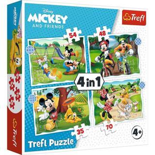 Trefl Puzzle Mıckey Mouse Nıce Day 4 in 1 Çocuk Puzzle (35+48+54+70 Parça)