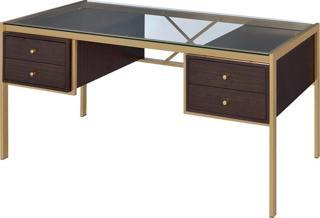 Hitit Dekorasyon Megan Gold Metal Venge Çalışma Masası