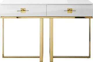 Hitit Dekorasyon Rihanna Gold Metal Beyaz Dresuar