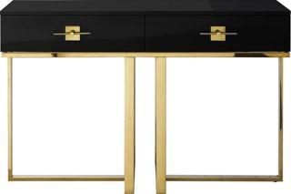 Hitit Dekorasyon Rihanna Gold Metal Siyah Dresuar