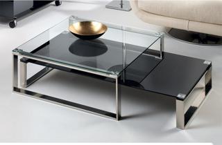 Hitit Dekorasyon Tango Ikili Paslanmaz Metal / Cam Orta Sehpa