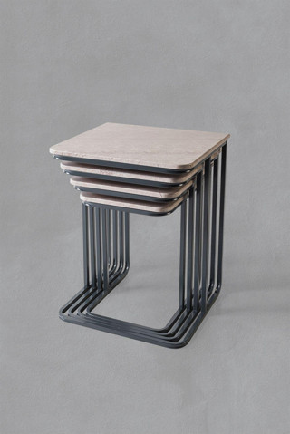 Veys Sehpa Füme Ayak  - Statik Vegas Zigon Sehpa  - Oksit Üst