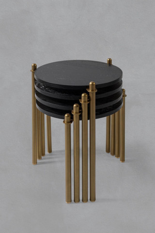 Veys Sehpa 4 Lü Flora Zigon Sehpa - Siyah