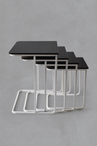 Veys Sehpa Beyaz Ayak  - Statik Vegas Zigon Sehpa  - Siyah