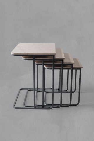 Veys Sehpa Füme Ayak  - Statik Vegas Zigon Sehpa  - Oksit