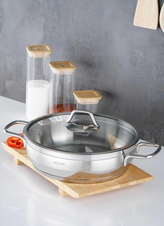 Acar Karat 24 cm Basık Kısa Çelik Tencere