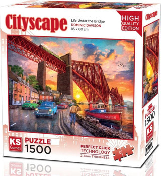 Ks Games 1500 Parça Forth Bridge At Sunset(Life Under The Bridge) Puzzle - Dominic Davison