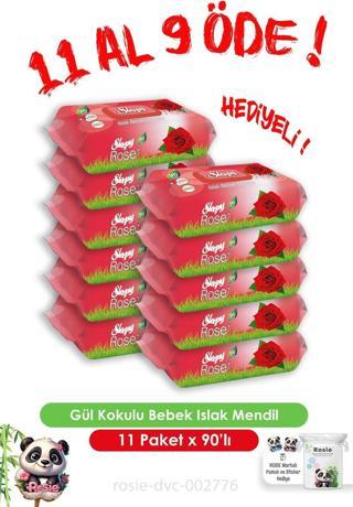 11 Al 9 Öde Gül Kokulu Bebek Islak Havlusu 90'lı ve Rosie