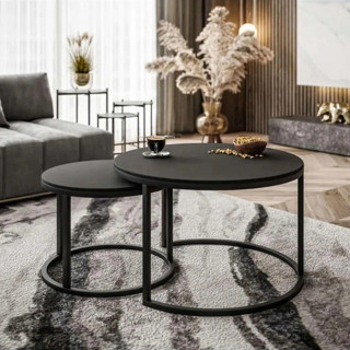 EDMONDA EVAKSESUAR Edmonda Ikili Ahşap Yüzey Orta Sehpa