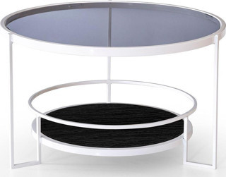 EDMONDA EVAKSESUAR FİESTA BEYAZ ORTA SEHPA FÜME CAM