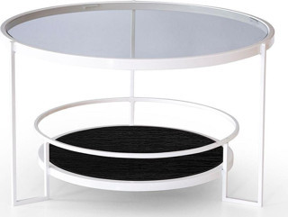 EDMONDA EVAKSESUAR FİESTA BEYAZ ORTA SEHPA ŞEFFAF CAM