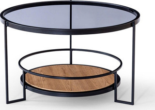 EDMONDA EVAKSESUAR FİESTA SİYAH ORTA SEHPA FÜME CAM