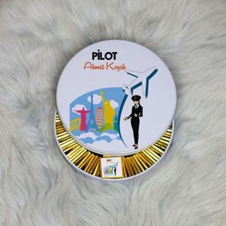 Hediyelen Pilot Metal Kutuda Çikolata 100 Adet