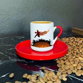 Hediyelen Antrenör Kırmızı Türk Kahvesi Fincanı
