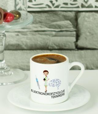 Hediyelen Elektronörofizyoloji Teknikeri Türk Kahvesi Fincanı Beyaz
