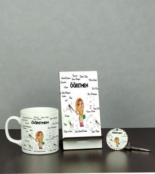 Hediyelen Ilahiyatçı Üçlü Set (Kupa + Telefon Standı + Anahtarlık)