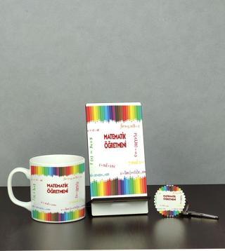 Hediyelen Matematik Öğretmeni Üçlü Set (Kupa + Telefon Standı + Anahtarlık)