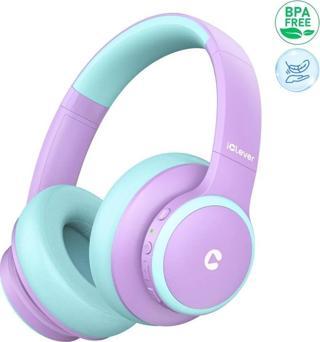 iClever Gürültü Önleyici Ses Sınırlı 60 Saat Oynatma Süreli Bluetooth Çocuk Kulaklığı Lila