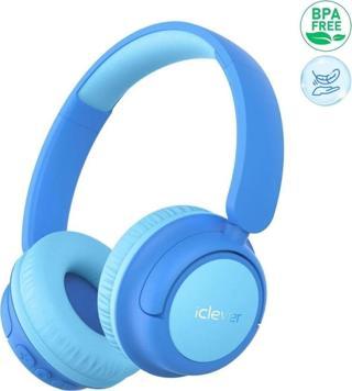 iClever Güvenli Ses Sınırlı 60 Saat Oynatma Süreli Bluetooth Çocuk Kulaklığı Mavi