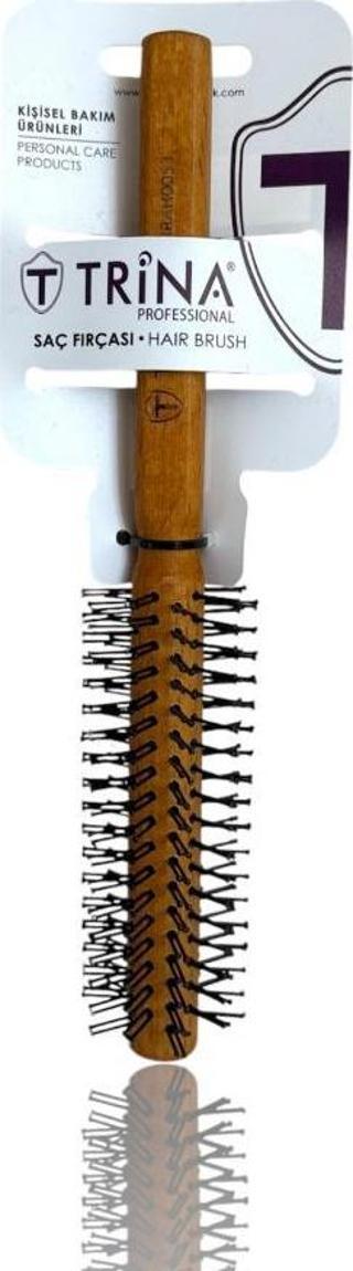 Trina Yuvarlak Erkek Saç Fırçası Ahşap Sap 0053