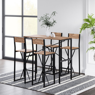 Eportatif 4 Kişilik Gzl Bar Masa Bar Sandalye Yemek Masa Sandalye Takımı Çam 1583