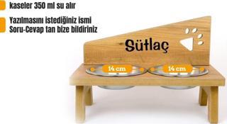Kedi,Köpek KÜCÜK ORTA IRK Mama Standı (18 MM MDF)(Çelik)(PençeModelli)
