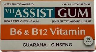 VIT ASSIST GUM VİTAMİNLİ GİNSENG AROMALI SAKIZ 12Lİ 