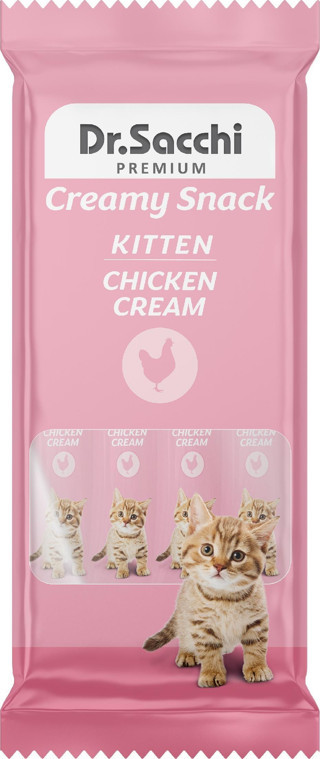 Dr.Sacchi Creamy Snack Kitten Chicken Sıvı Kedi Ödülü 4'Lü Paket