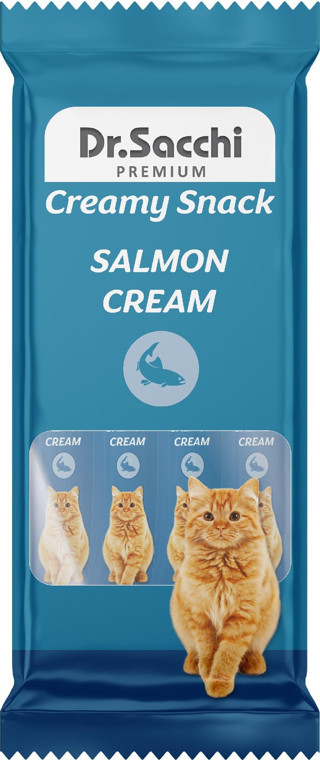 Dr.Sacchi Creamy Snack Salmon Sıvı Kedi Ödülü 4'Lü Paket