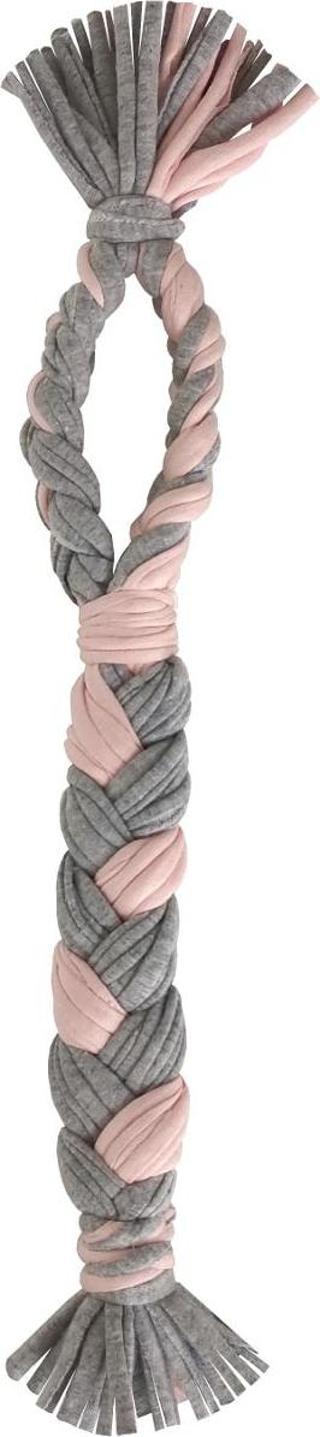 Köpek Oyuncağı Düğümlü Halat Diş İpi 4 cm-40 cm Pembe-Gri