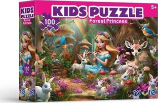 Route 100 Parça Puzzle Forest Princess Çocuk Puzzle 34 X 48 Cm