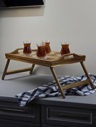 Akasya Tepsi - Açılır Kapanır Ayaklı Tepsi - 50x30 CM 
