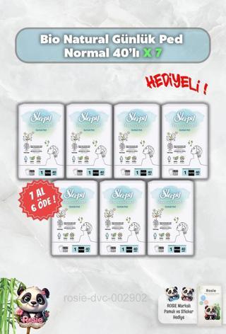 Sleepy Bio Natural Günlük Ped Normal 7 AL 6 ÖDE 40'lı ve Rosie