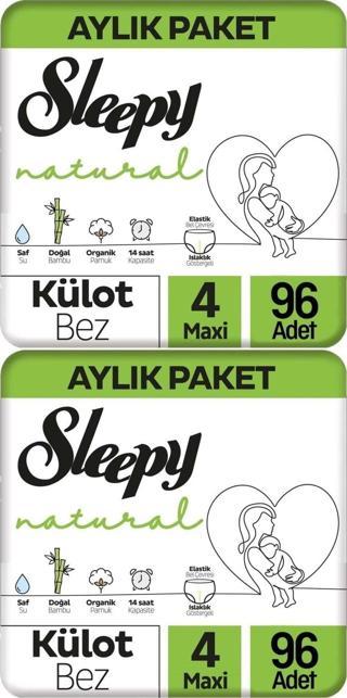 Sleepy Külot Bebek Bezi Natural Beden:4 (7-14KG) Maxi 192 Adet Ekonomik Ultra