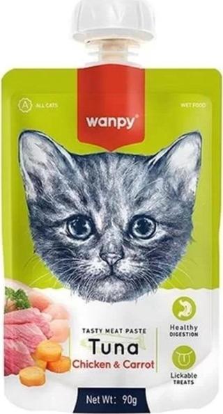 PIWP-038 6927749871545-Wanpy Taze Ton, Balıklı&Tavuklu 10 ADET Kedi Et Ezmesi 90 gr
