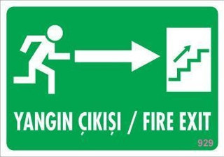 Yangın Çıkışı Uyarı Levhası 17,5x25 KOD:929