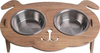 Köpek Mama Standı (8 mm MDF)(ÇELİK)( EĞİMLİ KÖPEK Modeli )