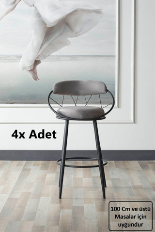 Kagu Relax Plus Tel Sandalye Mutfak-Cafe 4'Lü