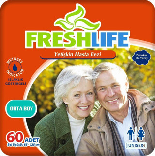 Freshlife 2'Li Medium Yetişkin Belbantlı Hasta Bezi 30X2 (60 Adet)