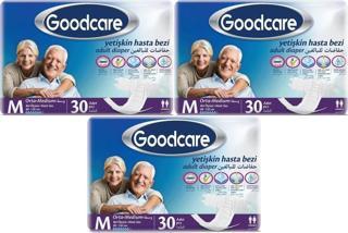 Goodcare Hasta Bezi Yetişkin Bel Bantlı Tekstil Yüzey M Medium - Orta 90 Adet (3Pk x 30)