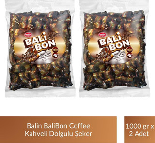 Balin Balibon Coffee Kahveli Dolgulu Şeker 1000 gr x 2 Adet