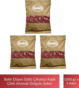 Balin Düşes Çikolata Kaplı Çilek Aromalı Sert Şeker 1000 gr x 3 Adet