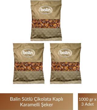 Balin Karamel Sütlü Şeker 1000 gr x 3 Adet