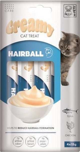 M-Pets Hairball Fonksiyonel Creamy Kedi Ödülü 4X15 gr