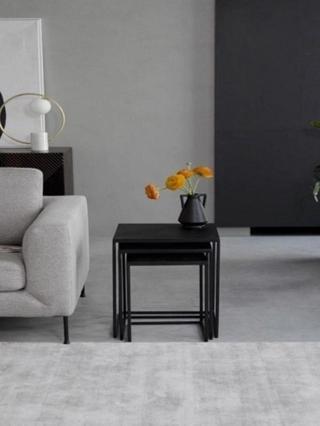 Doffo Black Steel Metal Saclı Zigon Sehpa